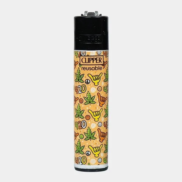Mechero Clipper Leaf Pattern